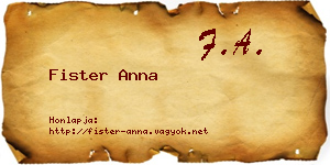 Fister Anna névjegykártya